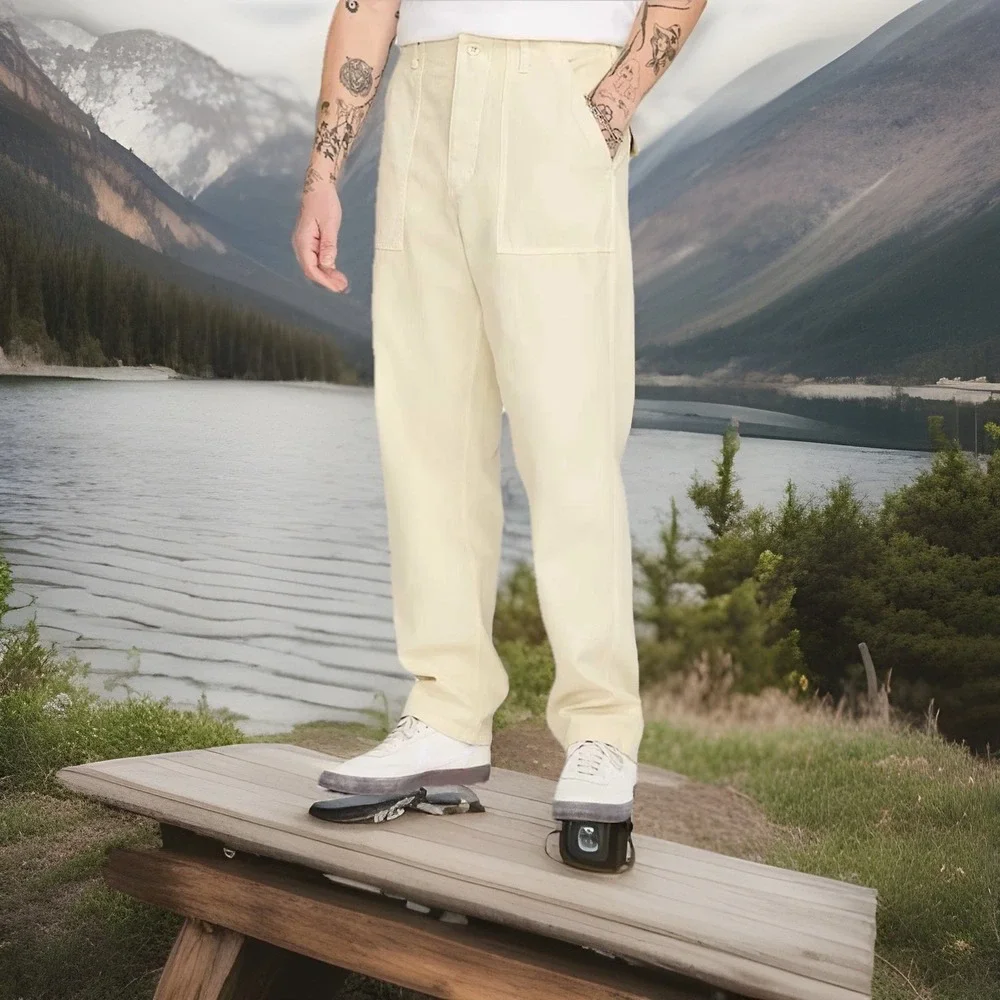 Nike Life Fatigue Pants Cotton Canvas Light Khaki Men's Size 32 New No TAG